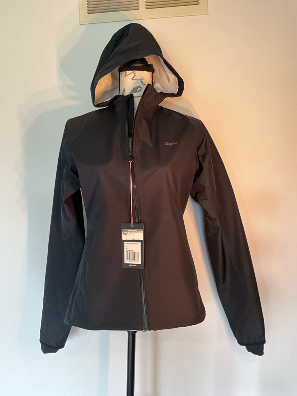 Rapha Women's Black Hooded Waterproof Utility Jacket